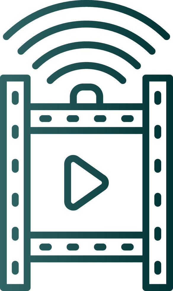 Film Line Gradient Icon vector