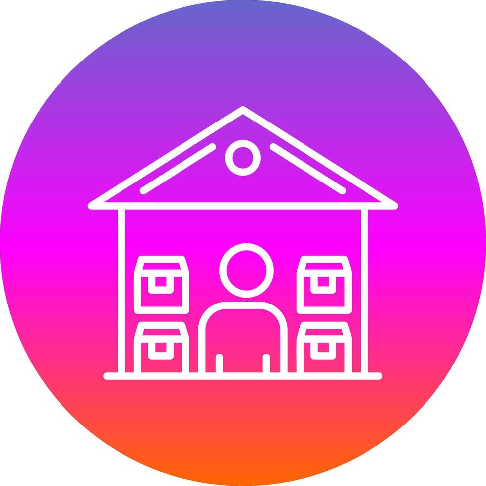 Warehouse Manager Line Gradient Circle Icon vector