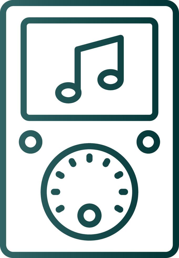 Music Player Line Gradient Icon vector