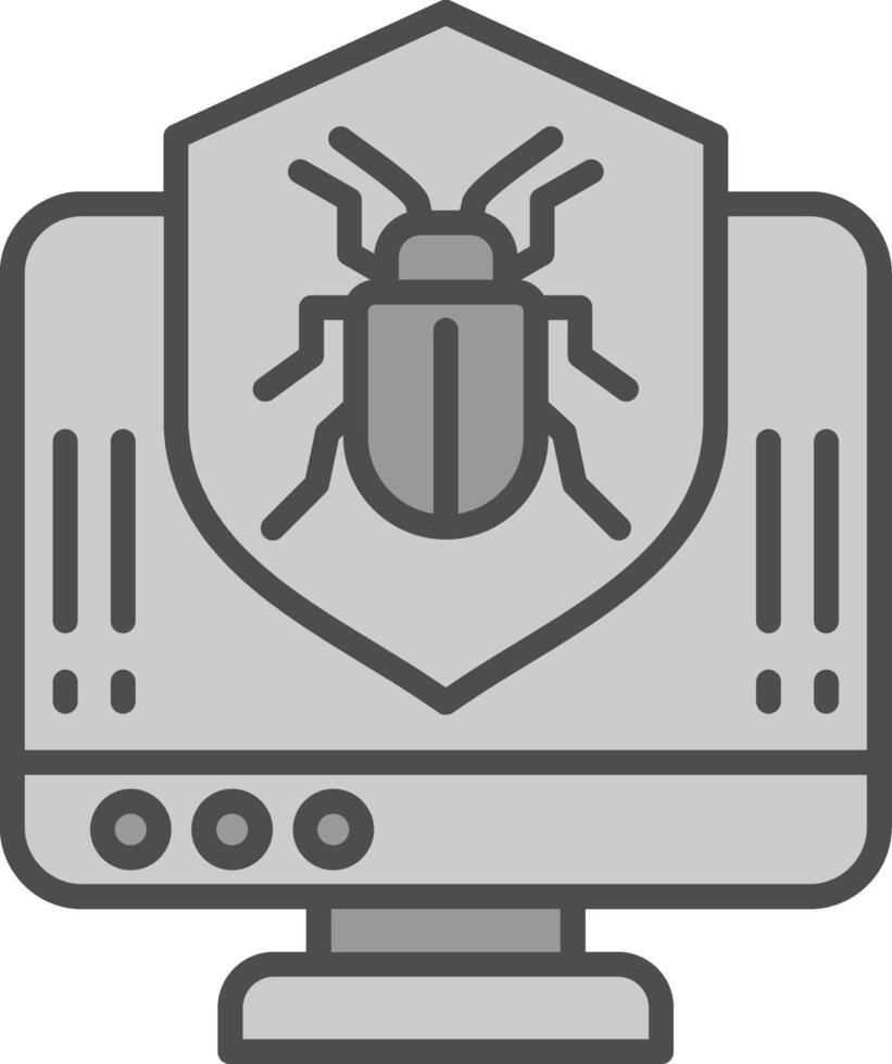 Anti Virus Shield Line Filled Greyscale Icon Design vector