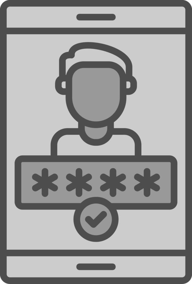 Authentication Line Filled Greyscale Icon Design vector