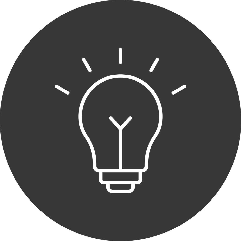 Bulb Line Inverted Icon Design vector