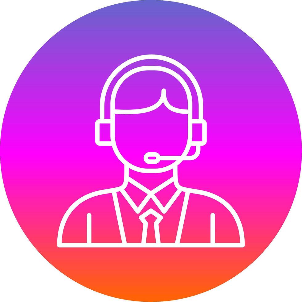 Customer Service Line Gradient Circle Icon vector