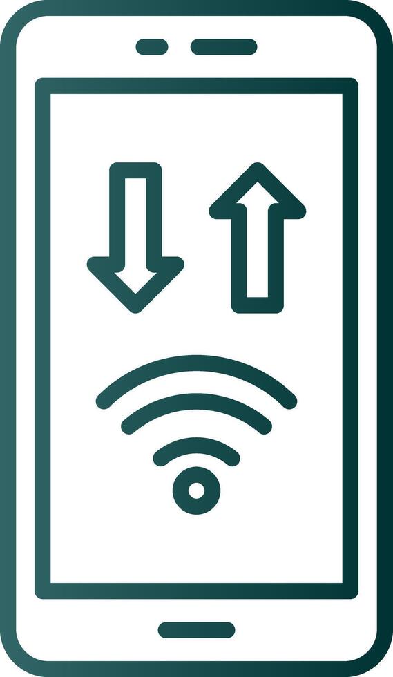 Mobile Phone Line Gradient Icon vector