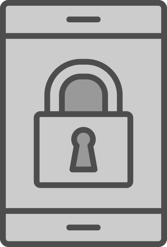 Smartphone Line Filled Greyscale Icon Design vector
