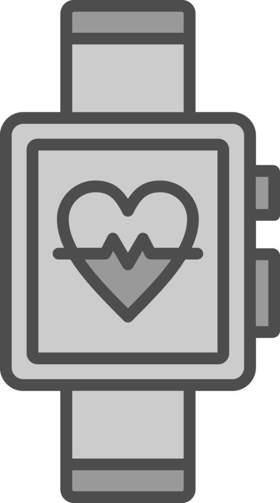 Smart Watch Line Filled Greyscale Icon Design vector
