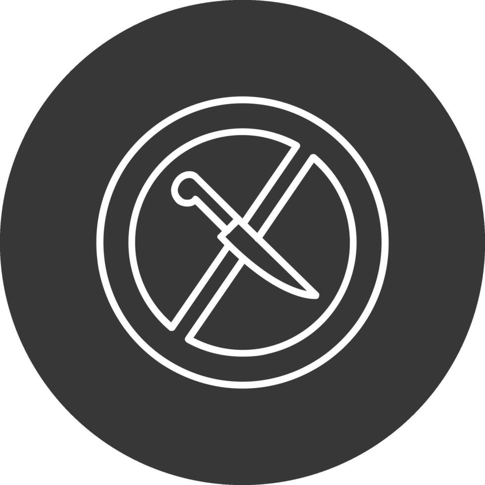 No Knife Line Inverted Icon Design vector