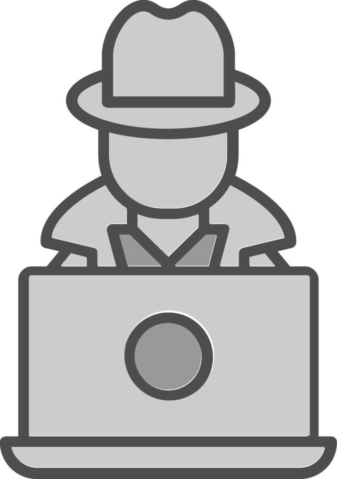 Hacker Line Filled Greyscale Icon Design vector