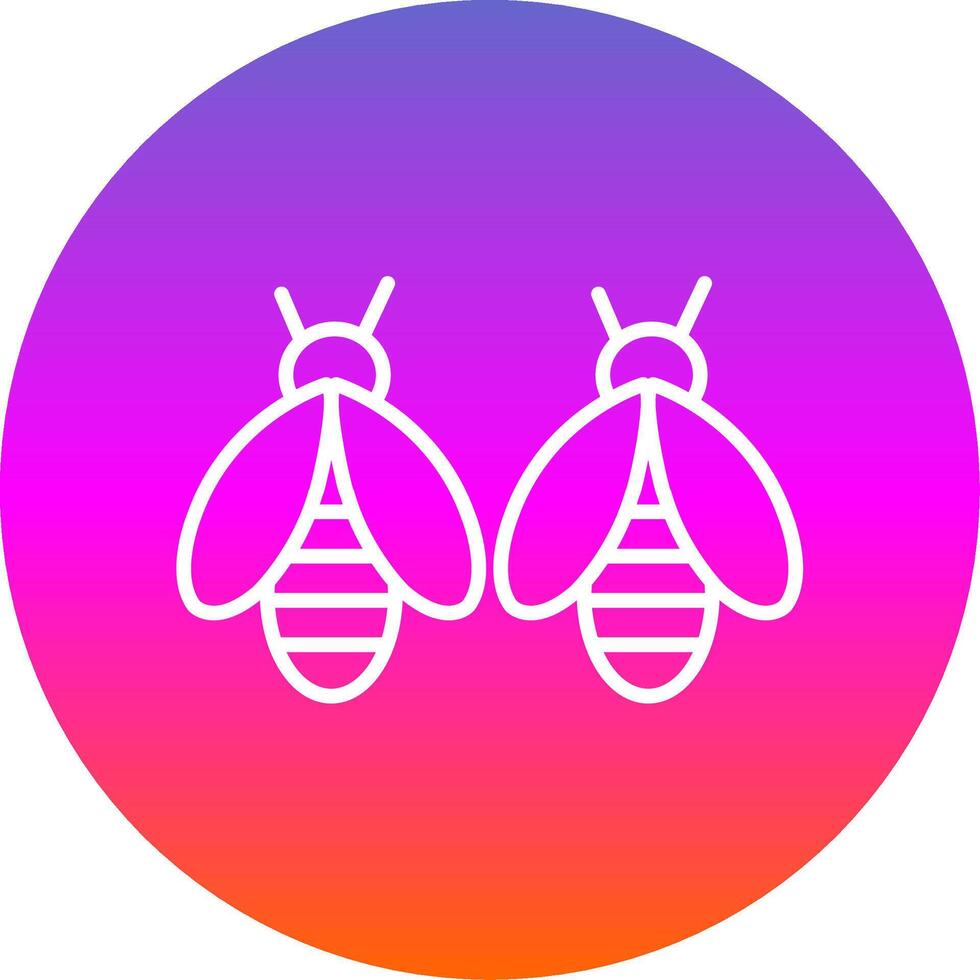 Bees Line Gradient Circle Icon vector