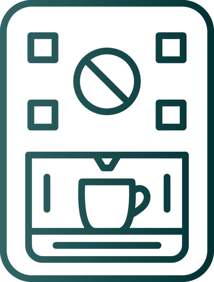 icono de gradiente de línea de máquina de café vector