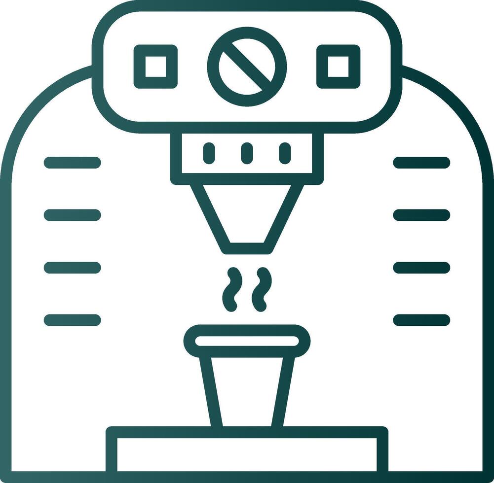 Coffee Machine Line Gradient Icon vector