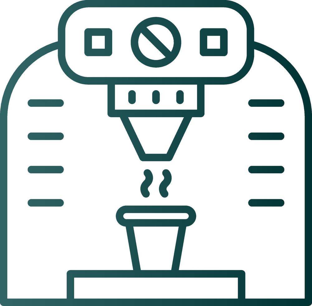 icono de gradiente de línea de máquina de café vector