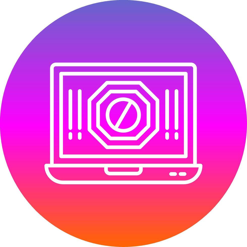 Ad Blocker Line Gradient Circle Icon vector