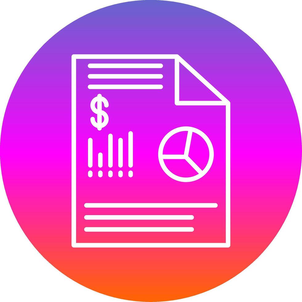 Financial Data Line Gradient Circle Icon vector