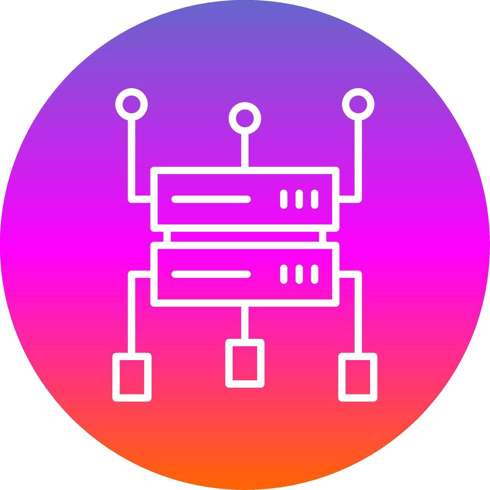 Data Structure Line Gradient Circle Icon vector