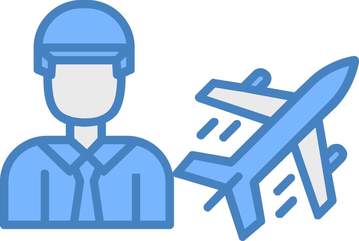 Air Engineer Line Filled Blue Icon vector