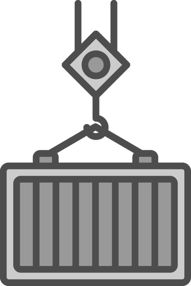 Container Line Filled Greyscale Icon Design vector