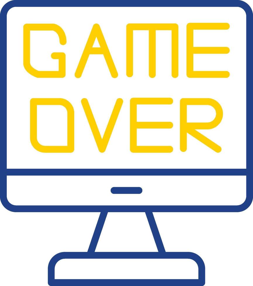 Game Over Line Two Colour Icon Design vector