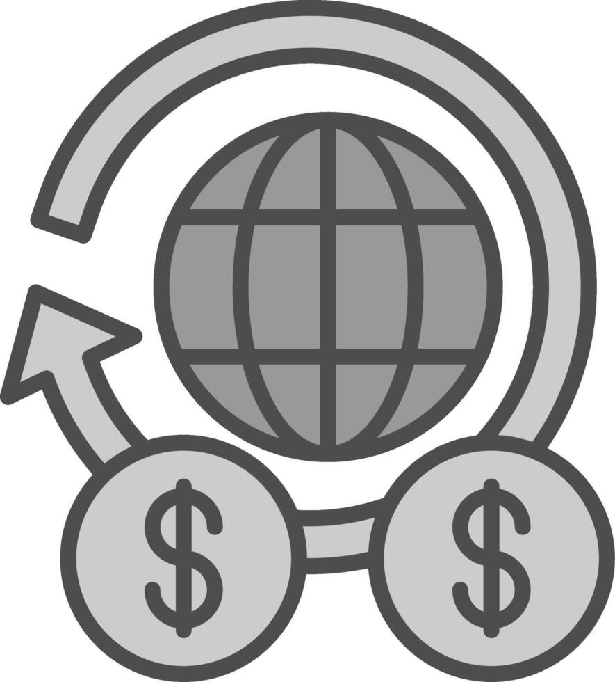 Global Finance Line Filled Greyscale Icon Design vector