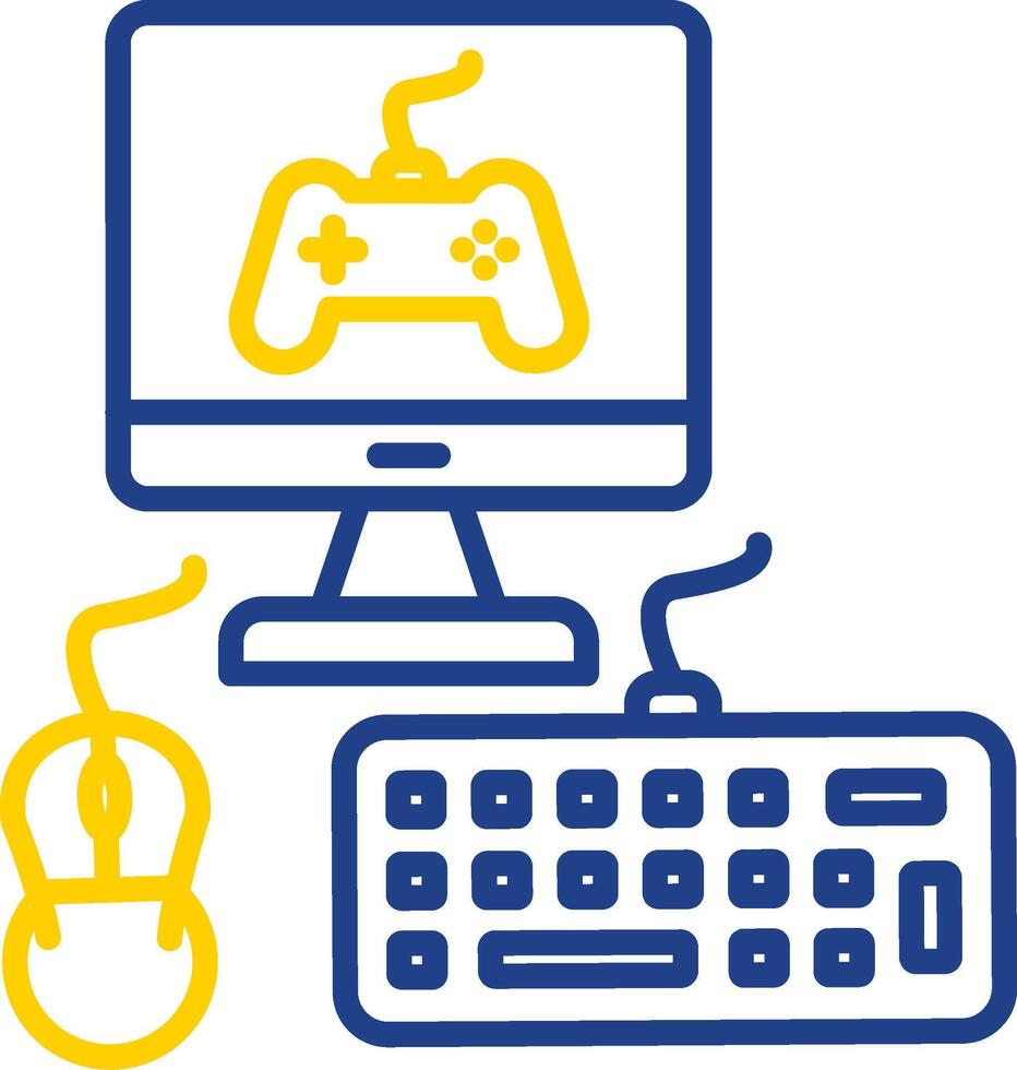 Pc Line Two Colour Icon Design vector