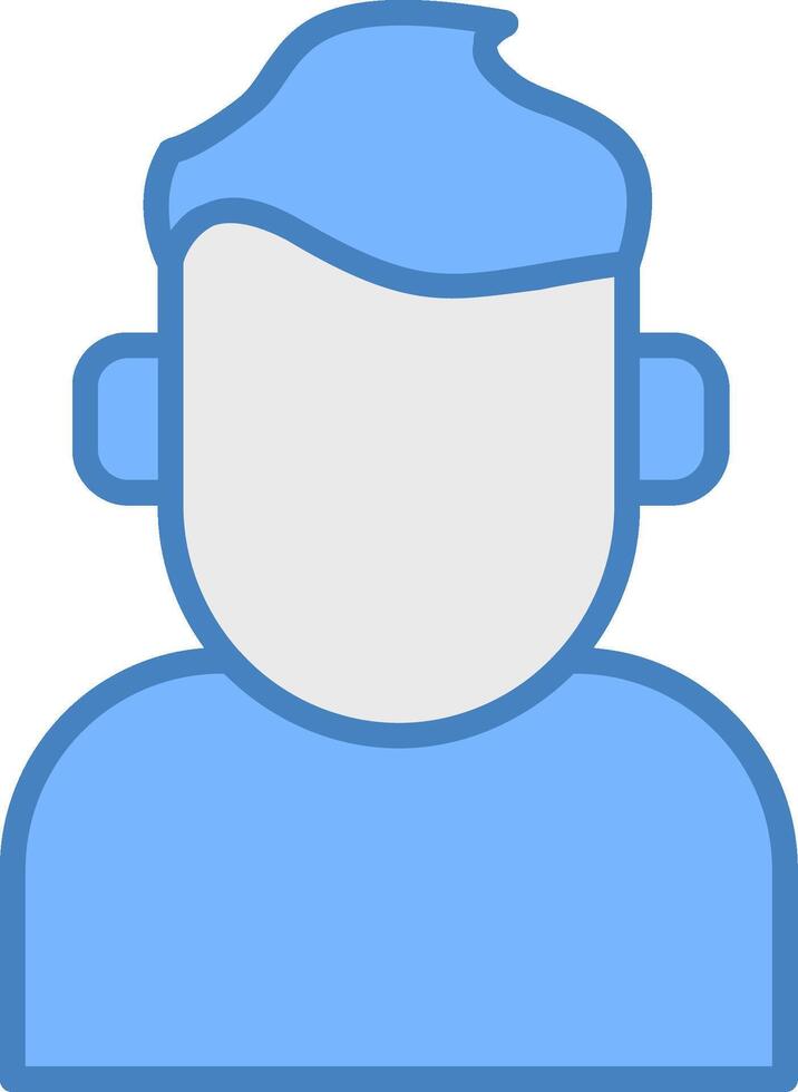Chracter Design Line Filled Blue Icon vector