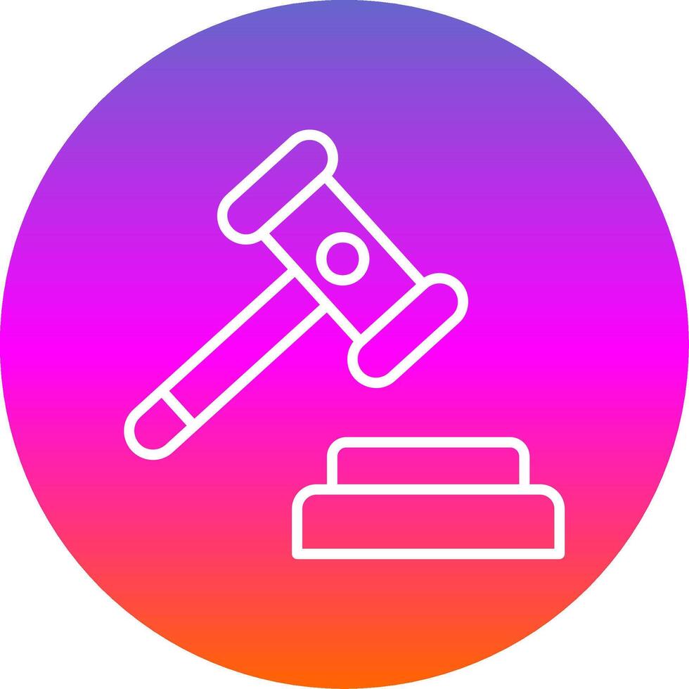 Auction Line Gradient Circle Icon vector