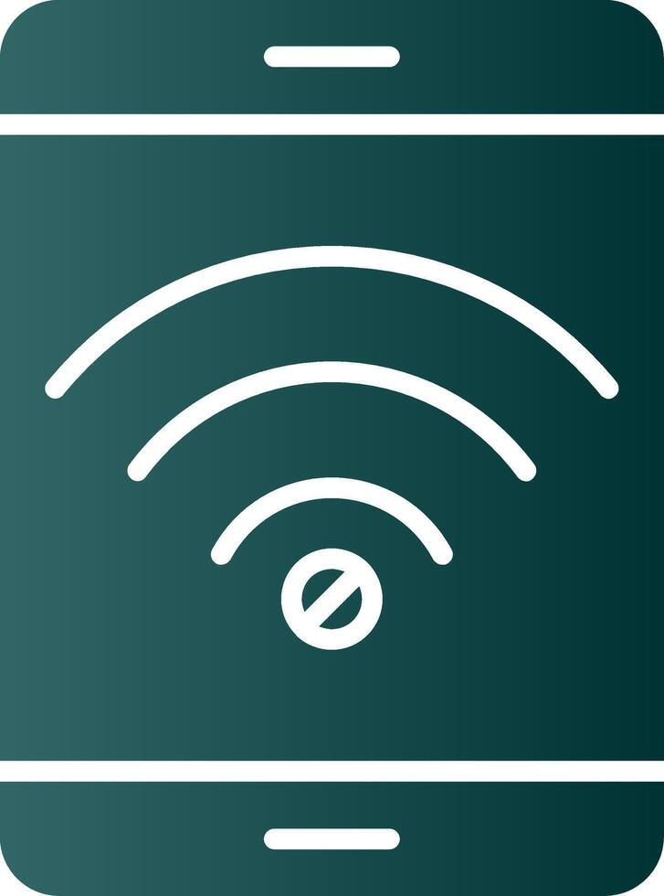 No Wifi glifo degradado icono vector