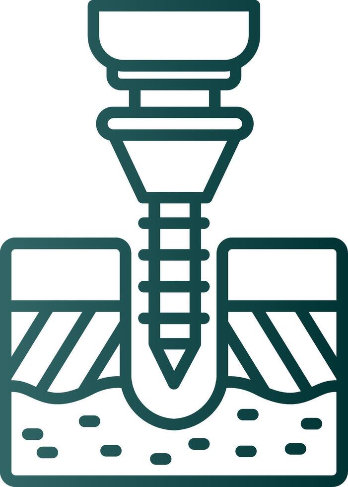 Drilling Line Gradient Icon vector