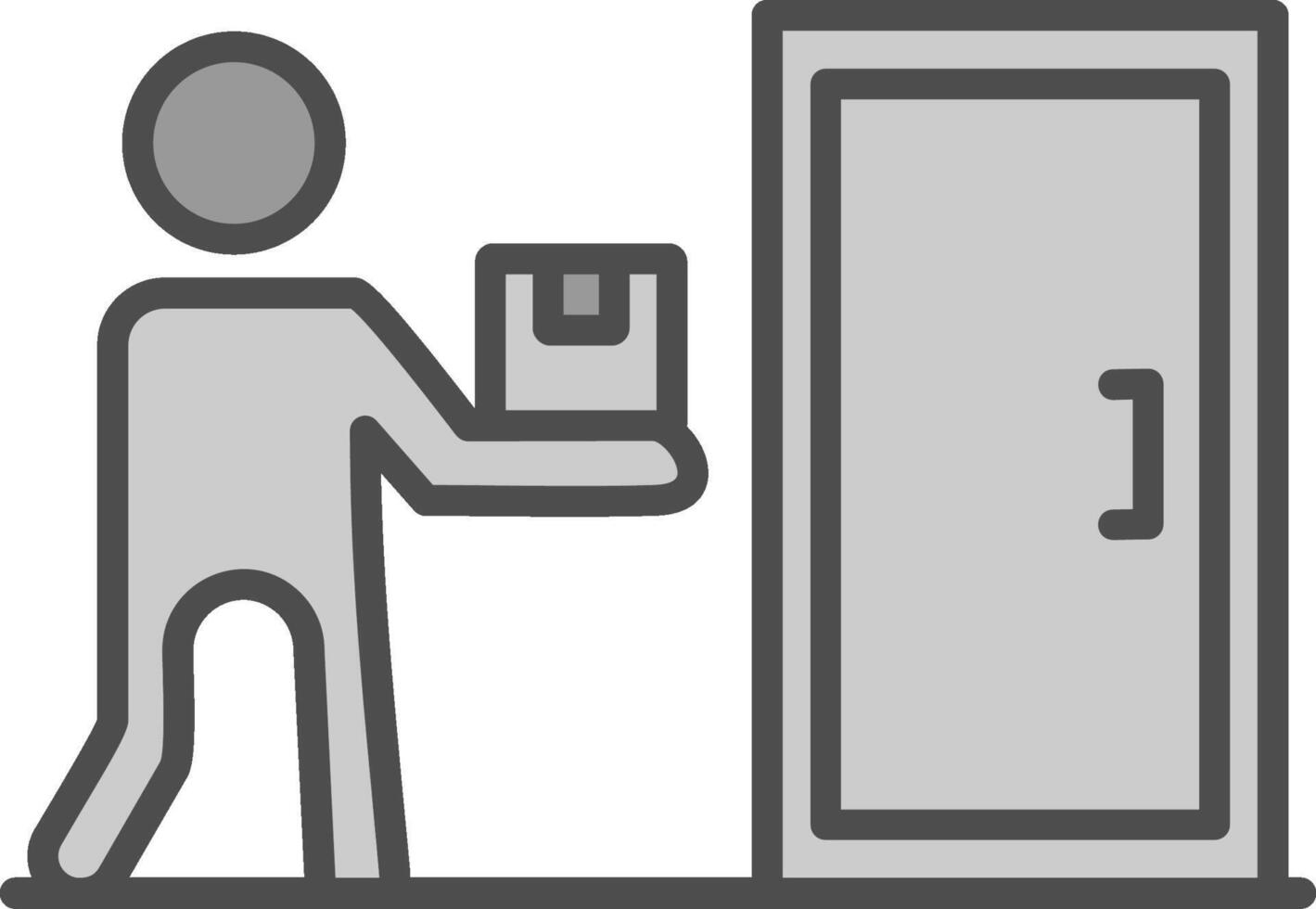 Door To Door Delivery Line Filled Greyscale Icon Design vector