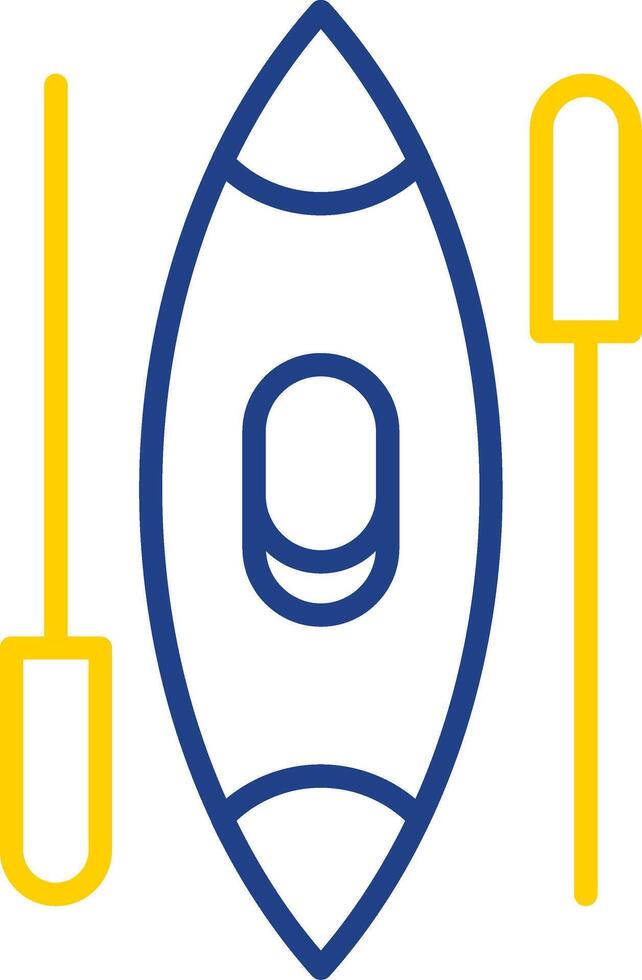 Canoe Line Two Colour Icon Design vector