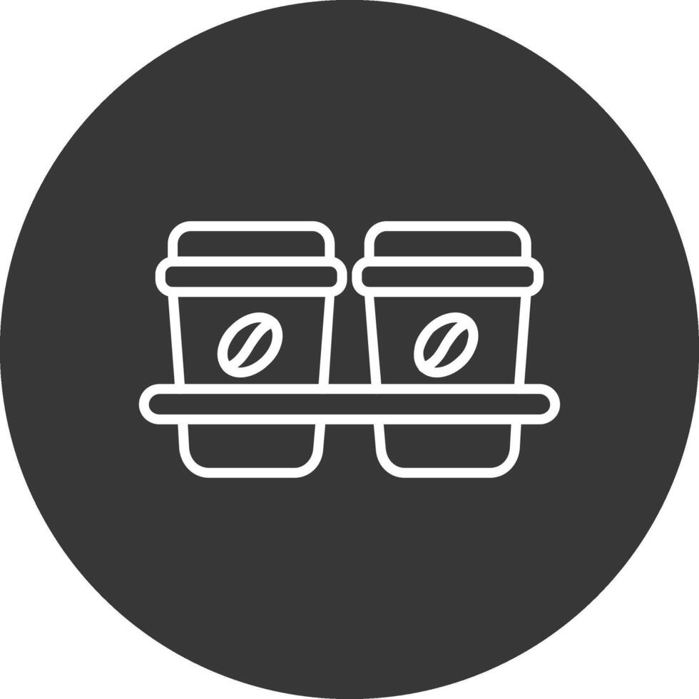 Coffee Cups Line Inverted Icon Design vector
