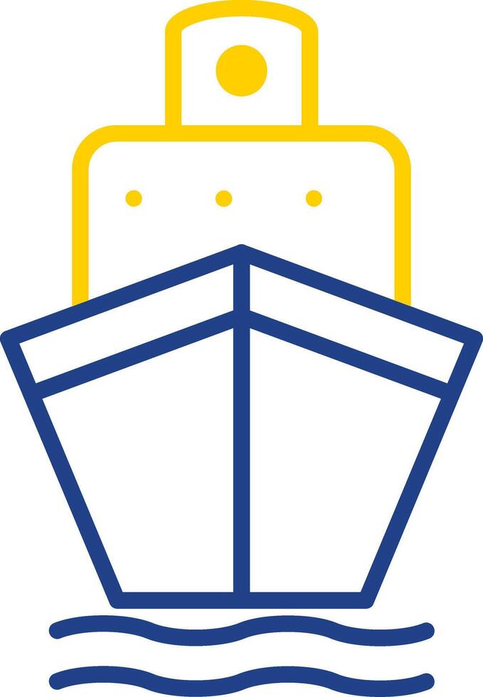 Boat Line Two Colour Icon Design vector