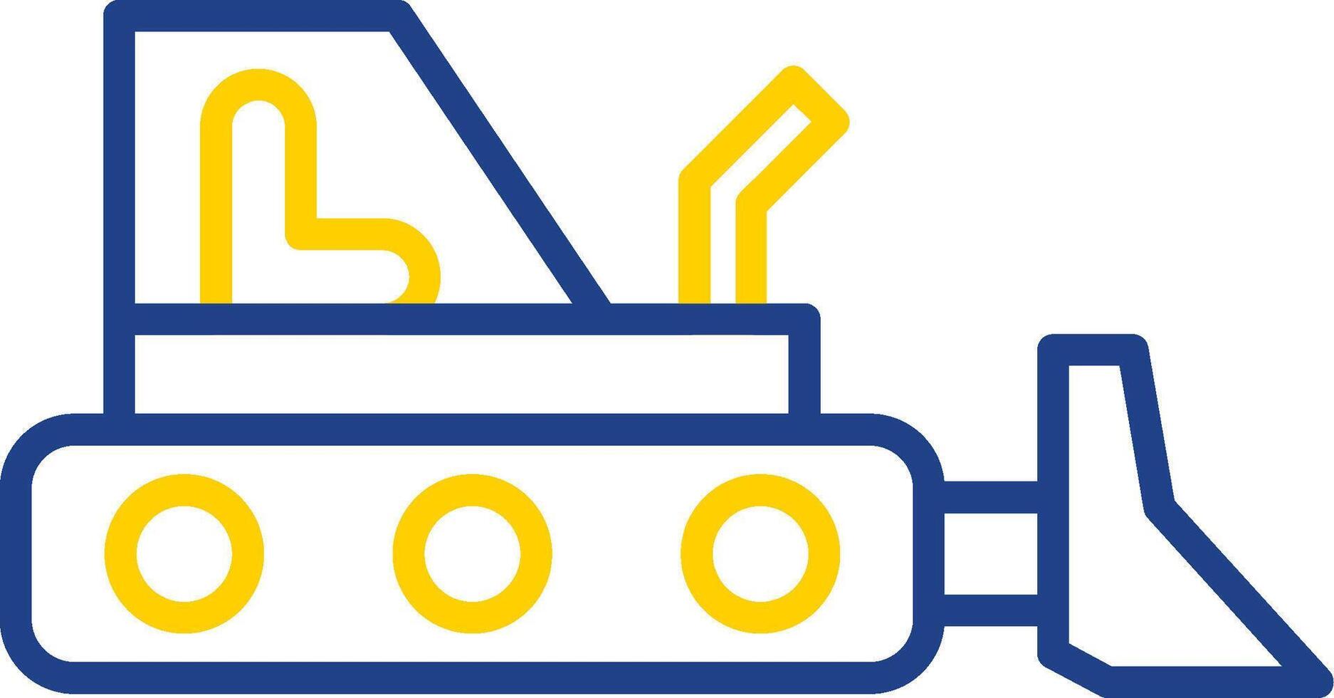 Bulldozer Line Two Colour Icon Design vector