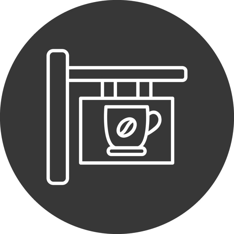 café señalización línea invertido icono diseño vector