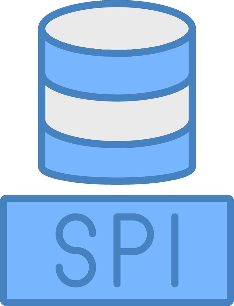 Sql Databases Line Filled Blue Icon vector