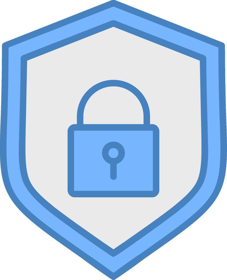 Database Protection Line Filled Blue Icon vector