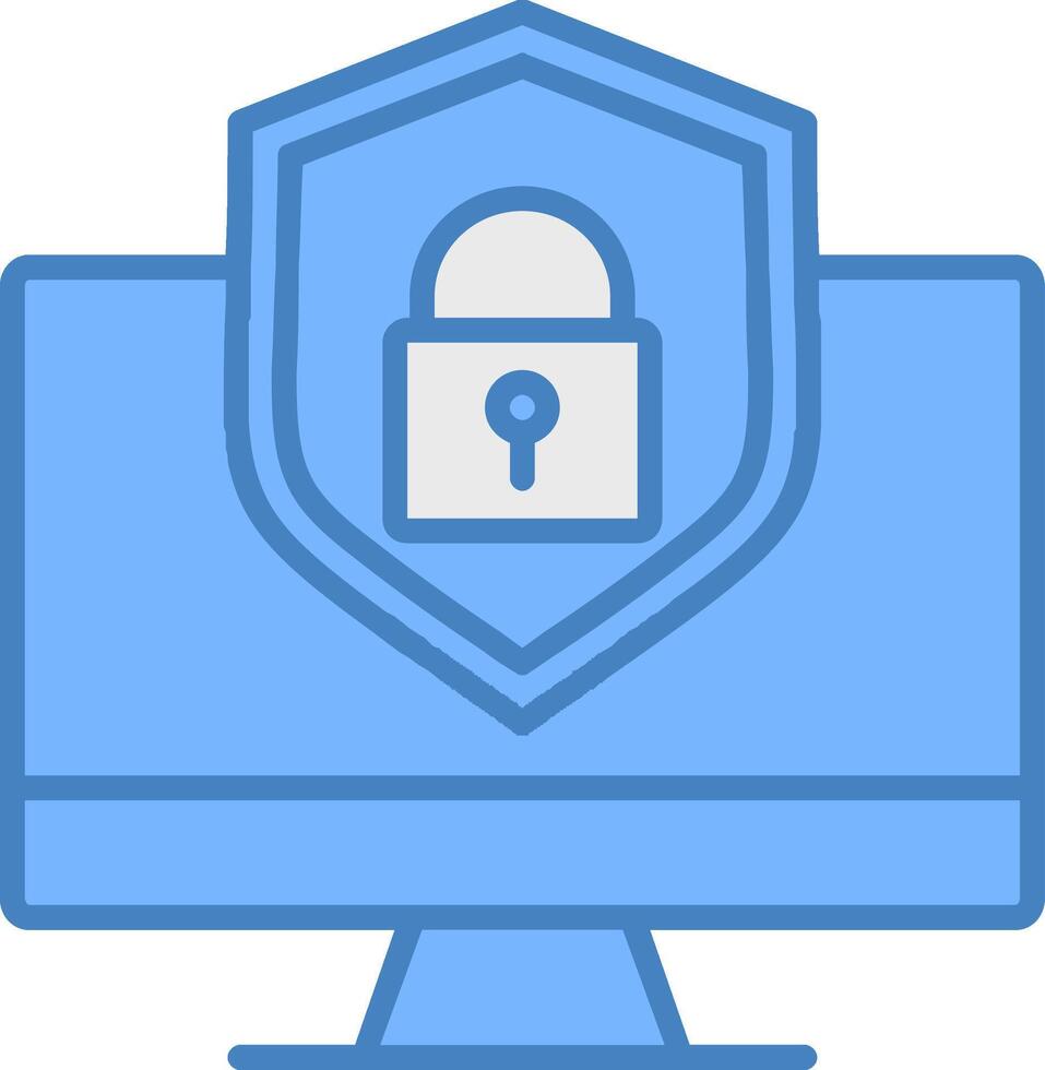 System Protection Line Filled Blue Icon vector