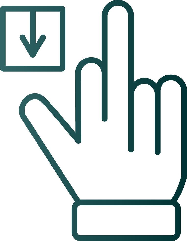 Tap Down Line Gradient Icon vector