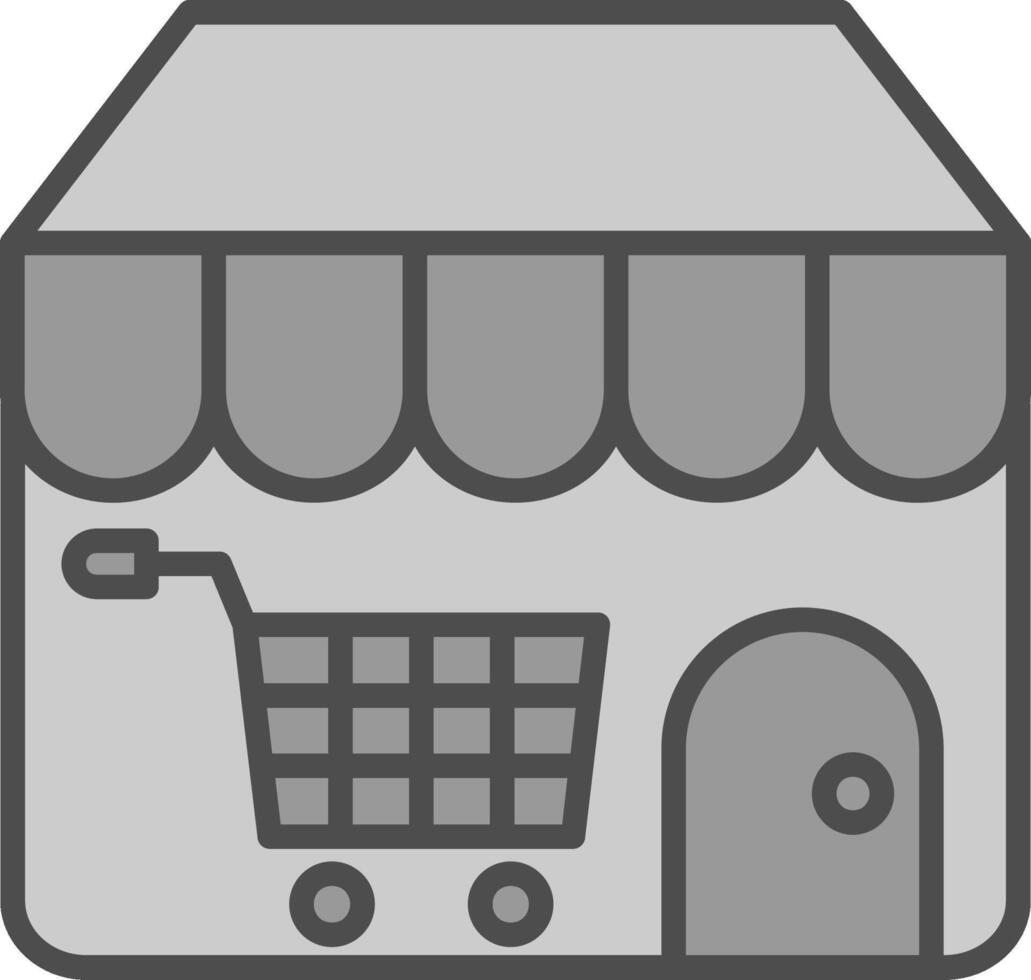 E Store Line Filled Greyscale Icon Design vector