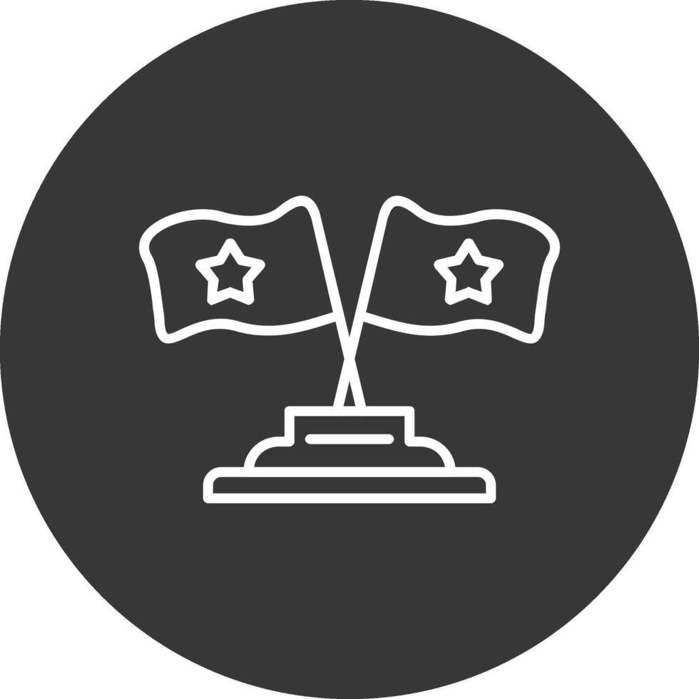 Flags Line Inverted Icon Design vector