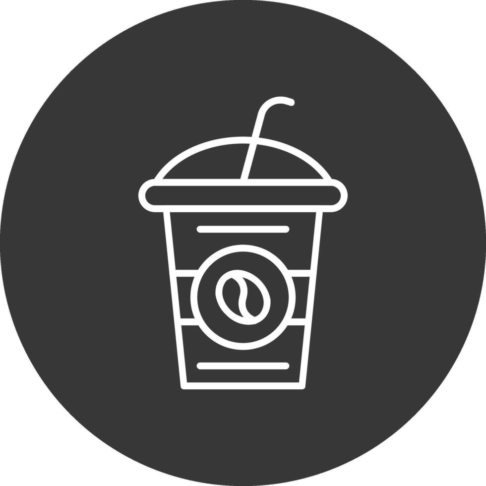 Coffee Cup Line Inverted Icon Design vector