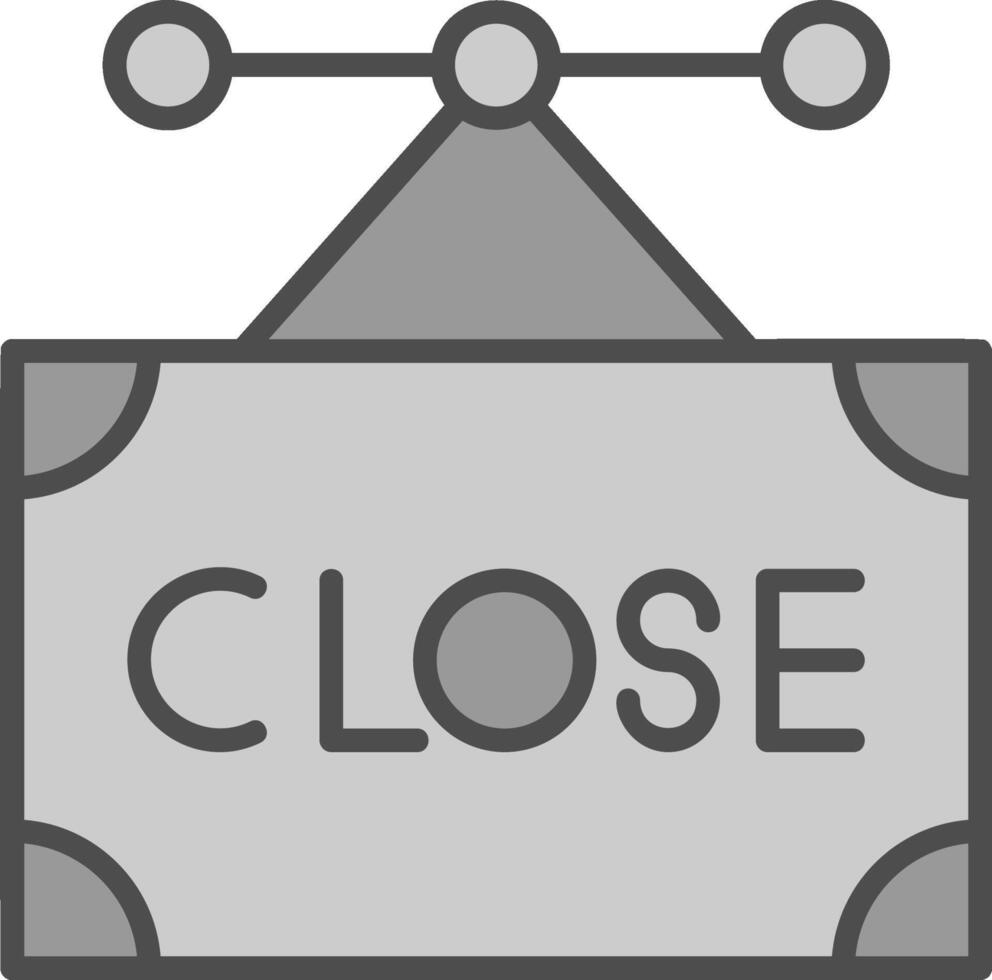 Close Line Filled Greyscale Icon Design vector