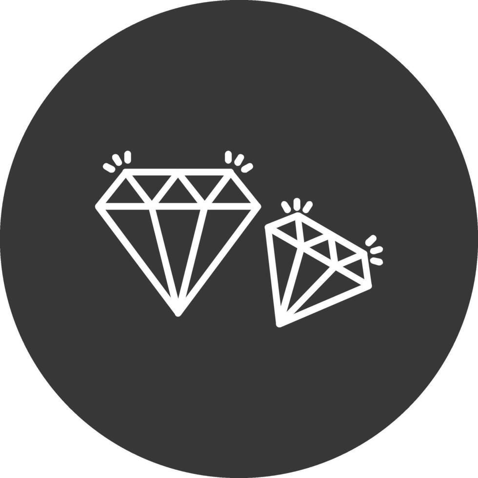 diamante línea invertido icono diseño vector