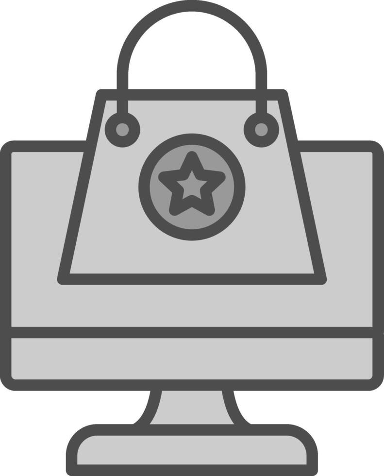 Submit Order Line Filled Greyscale Icon Design vector
