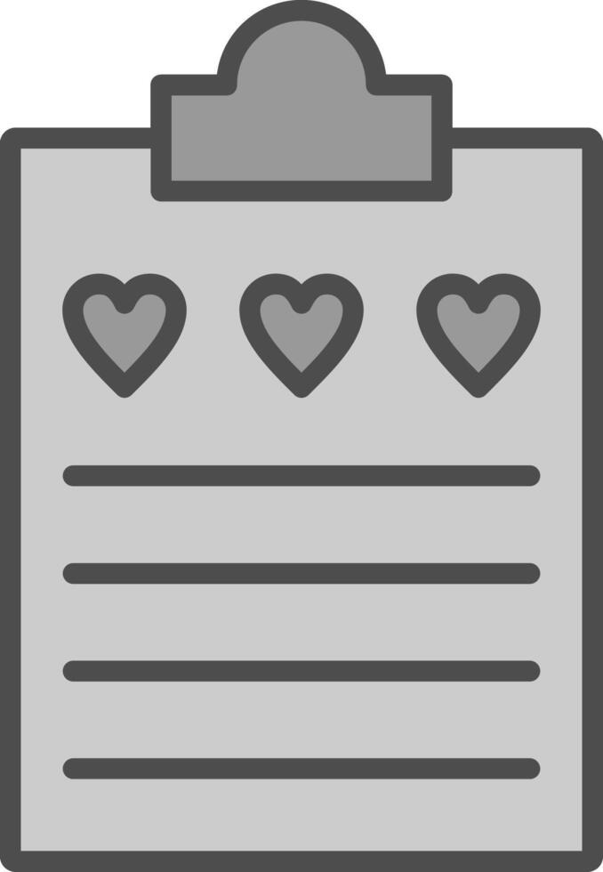 Wish List Line Filled Greyscale Icon Design vector
