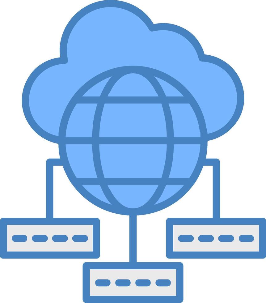 Data Sumit Line Filled Blue Icon vector