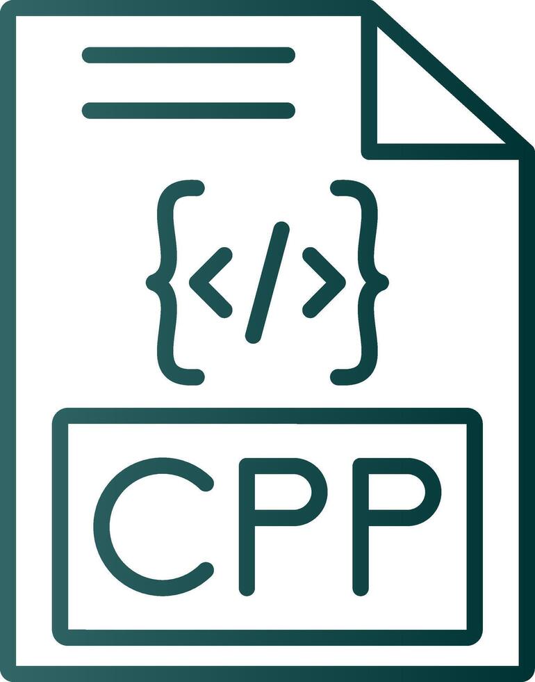 Cpp Line Gradient Icon vector