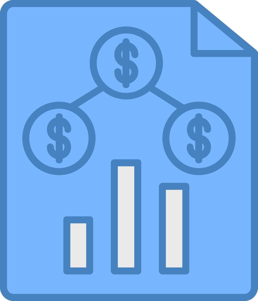 Money Analysis Line Filled Blue Icon vector