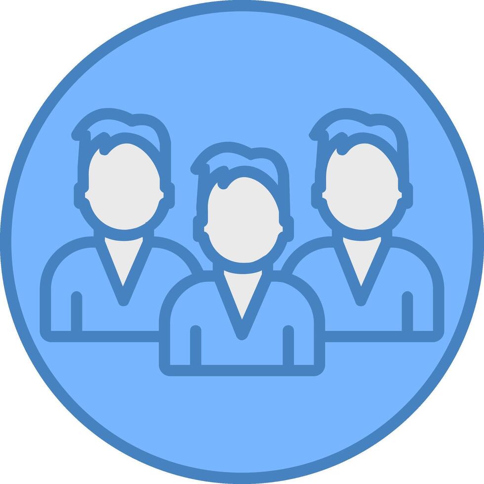 Team Line Filled Blue Icon vector