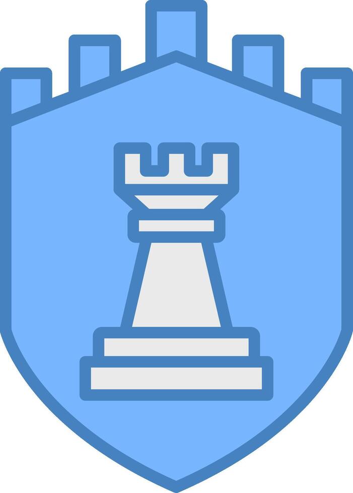 Security Castle Strategies Line Filled Blue Icon vector